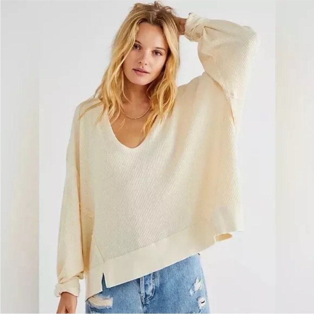 Free The People Buttercup Long Sleeve Waffle Top